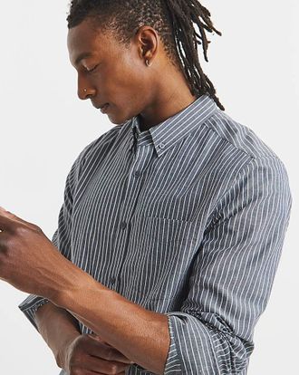 Jacamo Stripe Oxford Shirt Long