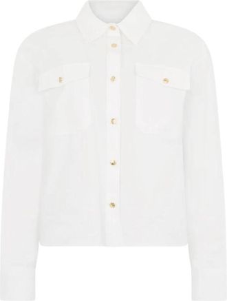 Roberto Cavalli Klassiek Getailleerd Overhemd - Dames - Overhemden - Beige - XL - Leer - Overhemden