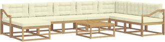 vidaXL Conjunto De Sof&aacute;s De Exterior 9 Uds. Blanco Y Crema Vidaxl