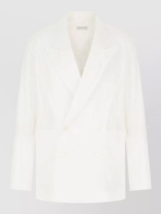 Dries Van Noten cotton blazer double breasted notched lapels