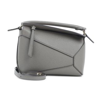 Loewe Kleine Puzzle Edge Tas - Dames - Tassen - Grijs - Maat: ONE Size Leer