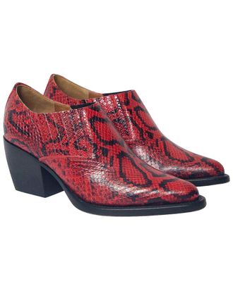 Chloé Womens Leather Rylee Snake-Effect Bootie, Size 36.5 (Authentic Pre- Loved)