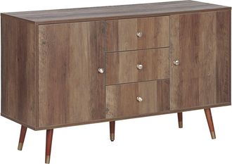 Beliani Aparador de 2 puertas marrón oscuro