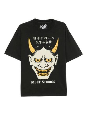 Melt graphic-print T-shirt - men - Cotton - XXXL - Black