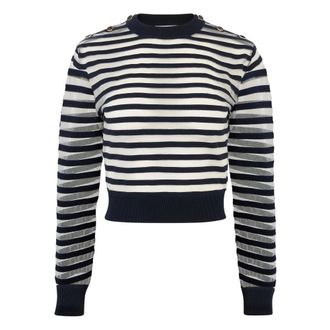Nina Ricci Round-neck Knitwear, female, Blue, S, Jumper