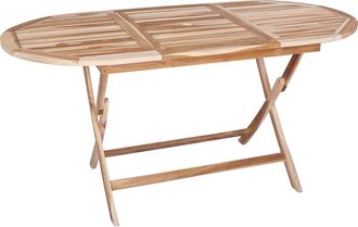 vidaXL Mesa De Jard&iacute;n Plegable Natural 160 X 80 X 76 Cm Vidaxl