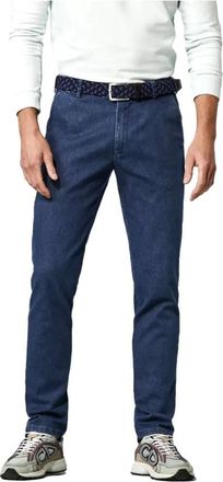 Meyer Coolmax Denim Travel Chino Oslo - Heren - Slim Fit Jeans - Blauw - W44 L32 - Denim - Jeans