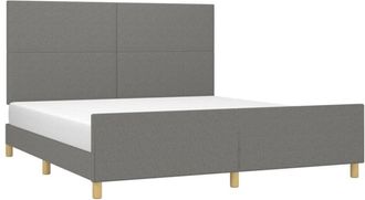 vidaXL Cama Sin Colch&oacute;n De Tela Gris Oscuro 160x200 Cm Vidaxl