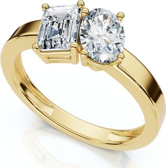 Pompeii3 Toi Et Moi 1ct Diamond Ring 14k Gold Lab Grown