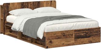 vidaXL Estructura De Cama Con Almacenamiento Madera Envejecida Vidaxl