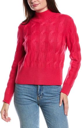 Forté Cashmere Cable Mock Neck Cashmere Sweater
