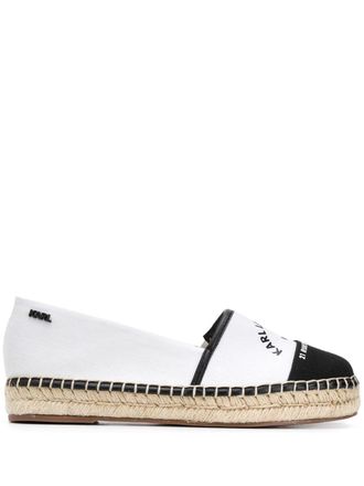 Karl Lagerfeld two-tone espadrilles - women - Cotton/Cotton/Leather/Rubber - 36 - White