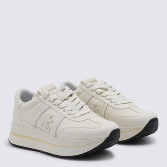 Premiata Leather Platform Sneaker - White