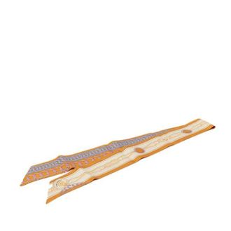 Herm&egrave;s Pre-owned Scarves, female, Orange, Size: ONE SIZE Pre-owned Maillons Twilly Scarf