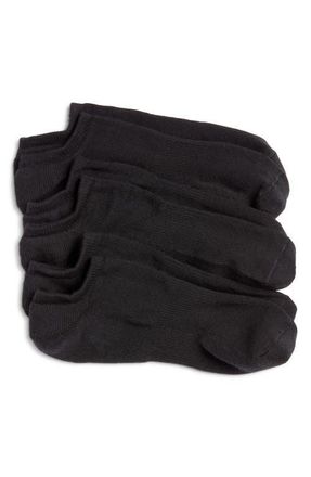 Nordstrom 3-Pack Everyday No-Show Socks in Black at Nordstrom