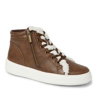 Dearfoams Womens Kinsley Sport Foam Outside Zip & Lace Bootie
