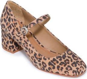 Bernardo Ancona Block Heel Mary Jane Pump in Sand Cheetah Kid Suede at Nordstrom Rack, Size 9.5