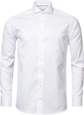 Eton Wit Signature Twill Overhemd - Extreme Cut Away - Heren - Zakelijke Overhemden - Wit - XL - Katoen - Overhemden