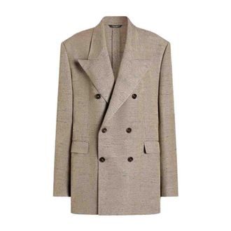 Dolce & Gabbana Dubbelrijige Sicilia Tweed Jas - Dames - Jassen - Grijs - Maat: M Tweed