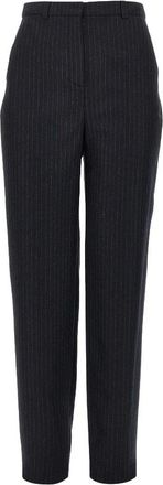Emporio Armani Pinstripe Pantalon van wolmix - Dames - Broeken - Blauw - Maat: XL Wol