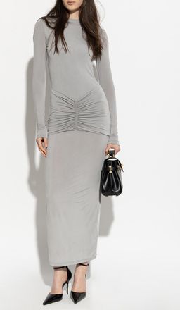 Balmain Backless Dress, Womens, Grey