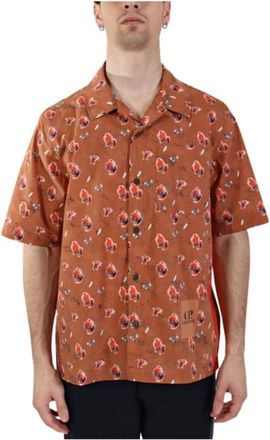 C.P. Company C.p. Company - Shirts > Casual Shirts - Heren - Korte mouwen Overhemden - Oranje - M - Overhemden
