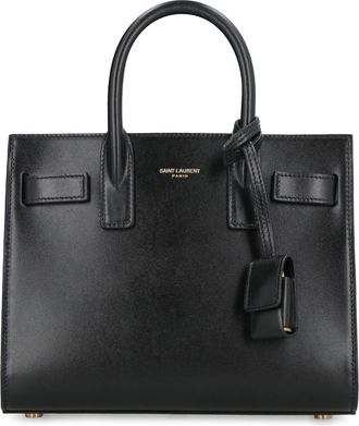 Saint Laurent Womens Leather Tote Sac De Jour Black Calf Bags