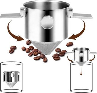 OEM Filtro De Caf&eacute; Reutilizable Para Verter Sobre Agua - Plegable - Doble Malla - Sin Papel - Para Viajes/camping/oficina