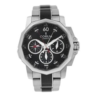 Corum Pre-owned Corum AdmiralS Cup Challenge Chronograph Automatic Black Dial Mens Watch 01.0159/A986