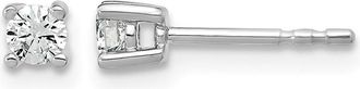 Diamond2Deal 14k White Gold 1/5 ct Round Lab Grown Diamond Stud Earrings VS Clarity, D-E Color