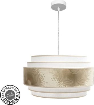 Fabrilamp Abrila Colgante Nepal Blanco De 3 Luces Con Pantalla