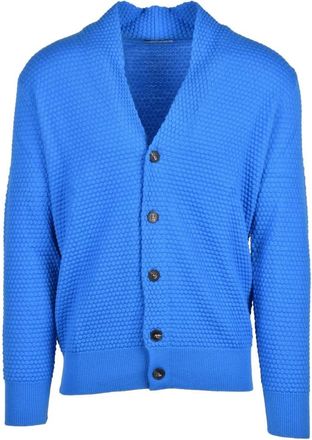 KANGRA Cardigan met knopen - Heren - Vesten - Blauw - L - Wol - Truien & Vesten