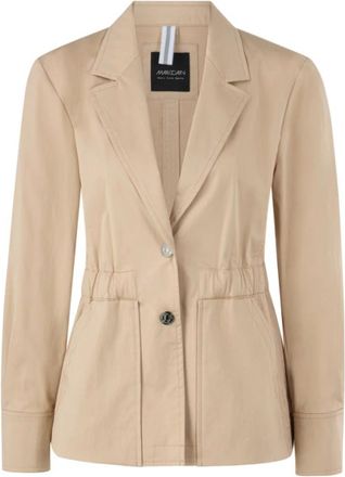 Marc Cain Lichte Katoenen Blazer - Dames - Jassen - Beige - Maat: M Katoen