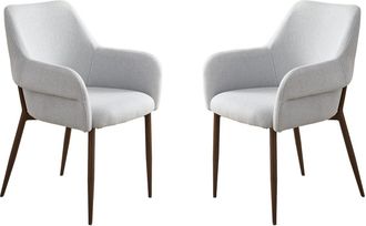 Habitat et Jardin Lote De 2 Sillas De Comedor jade Con Reposabrazos - Gris Claro