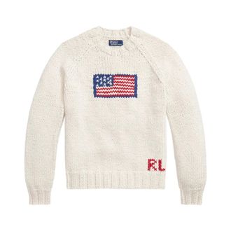 Polo Ralph Lauren Round-neck Knitwear, male, White, Size: 2XL Polo Country Sweater