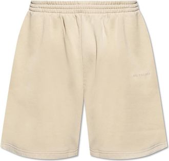 Balenciaga Shorts met logo - Heren - Korte Broeken - Beige - S - Katoen - Korte Broeken