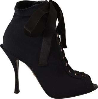 Dolce & Gabbana Heeled Boots - Dames - Laarzen met Hak - Zwart - 36 EU - Polyester - Schoenen