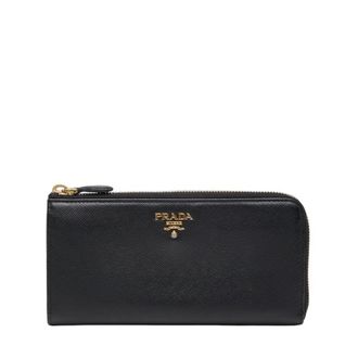 Prada Black Leather Long Wallet (Bi-Fold) (Pre-Owned)