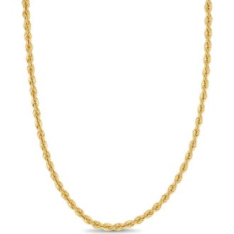 Bony Levy Mens 14K Gold Rope Chain Necklace, 3.7mm in 14K Yellow Gold at Nordstrom, Size 22