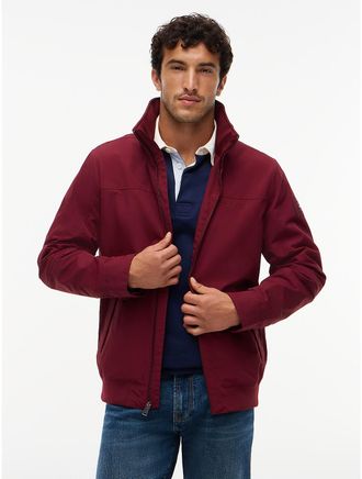 Tommy Hilfiger Mens Water-Resistant Hooded Regatta Jacket - Deep Rouge - XXXL