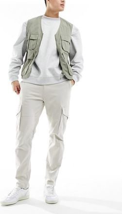 Only & Sons Only & Sons - Pantaloni cargo slim affusolati écru-Neutro