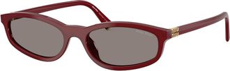 Miu Miu Rectangle-frame Sunglasses - Burgundy - One Size