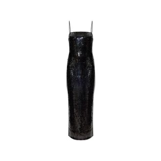 Rotate ROTATE Birger Christensen, Gowns, female, Black, Size: XS Sequin Off-the-Shoulder Dress