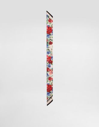 Dolce & Gabbana Floral-print Twill Headscarf (6x100) - Woman Scarves And Silks Print Onesize