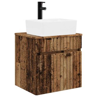 vidaXL Vanidad De Lavabo Montada En La Pared Madera Envejecida Vidaxl