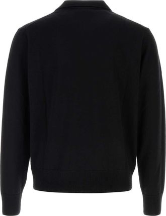 Vivienne Westwood Mens Black Wool Mark Polo Shirt Aw26black Exterior: Maglie Sweater