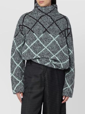 Dries Van Noten high neck long sleeve checked sweater