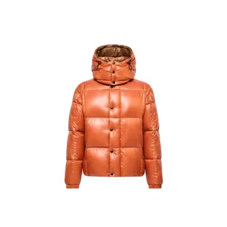 Moncler Moncler Parana Hooded Short Down Jacket, Men, Orange, Size: 1