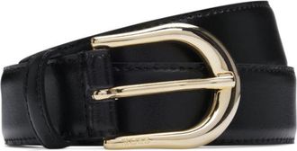 BOSS Italian-leather belt with golden buckle