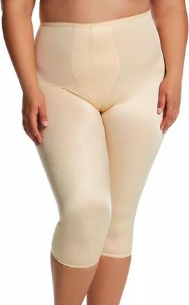 Rago Light Shaping Capri Pant Liner With Satin 4-Way Stretch in Beige at Nordstrom, Size 26